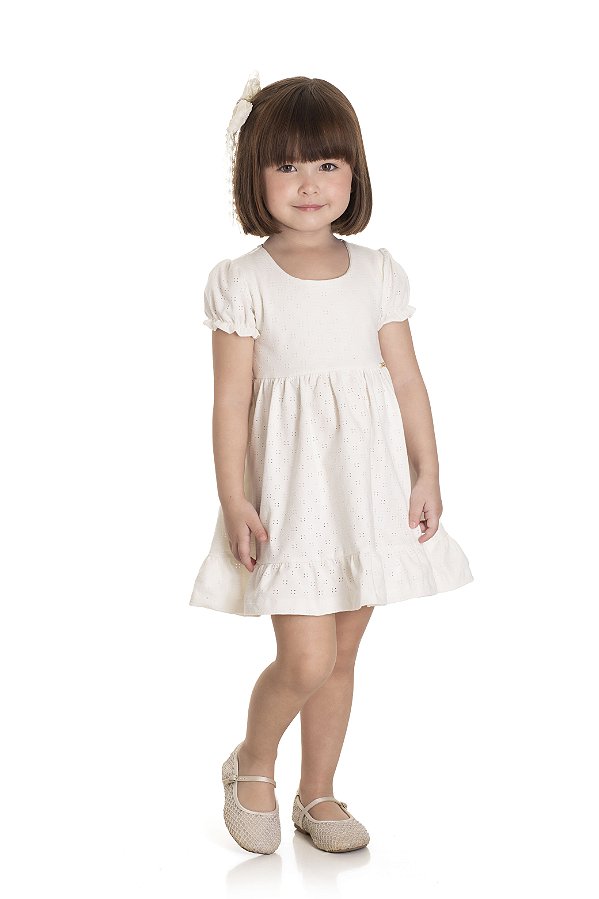 VESTIDO RANDA MUNDU 10632 OFF WHITE 2 ANOS