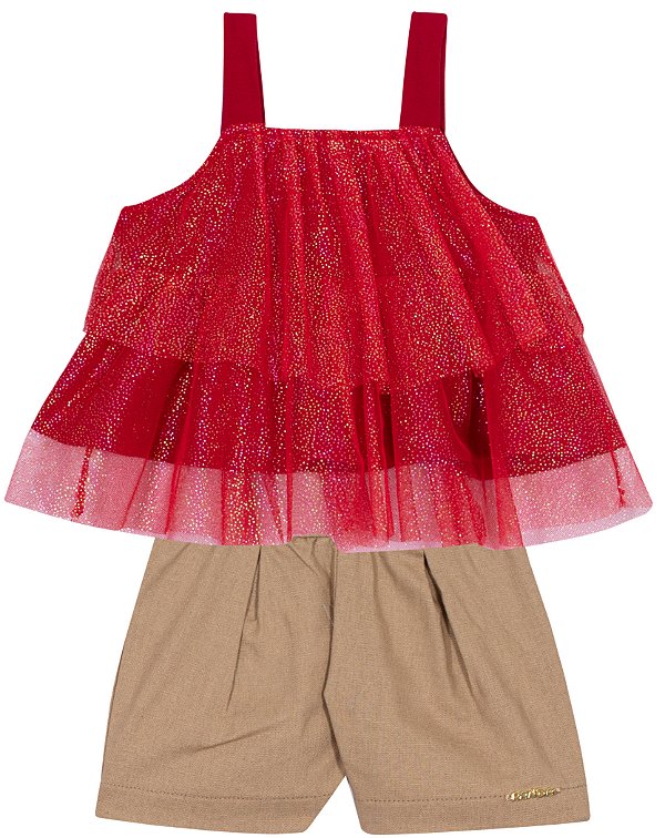 CONJUNTO RANDA MUNDU 10631 VERMELHO 1 ANO