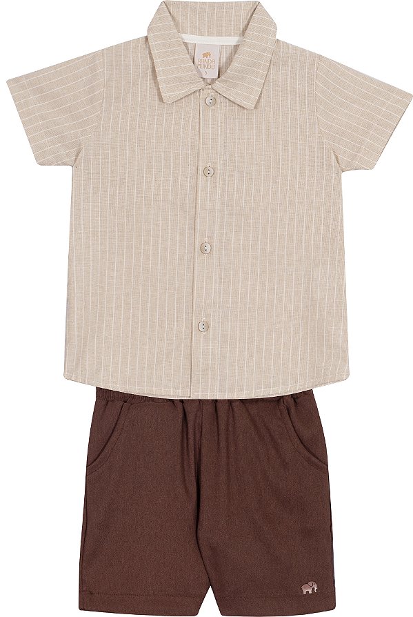 CONJUNTO RANDA MUNDU 10638 BEGE 2 ANOS