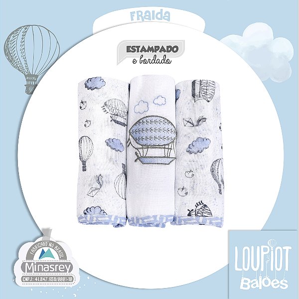 FRALDA LOUPIOT TEMAS CAIXA AZUL