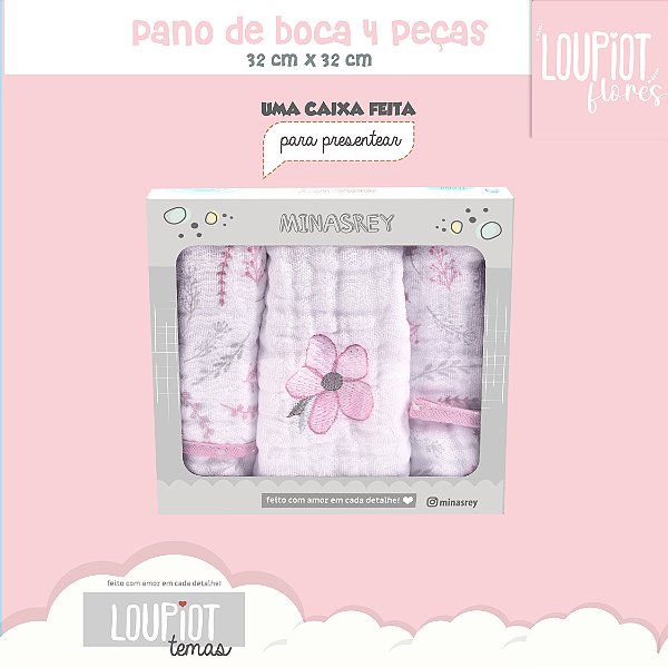 PANINHO DE BOCA SOFT TEMAS CAIXA ROSE