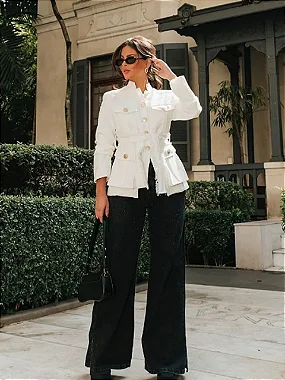 Casaco Tweed Offwhite com Botões