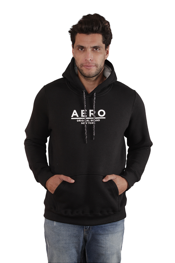 Moletom Masculino Aéropostale Orig. Brand New York Cor Preto