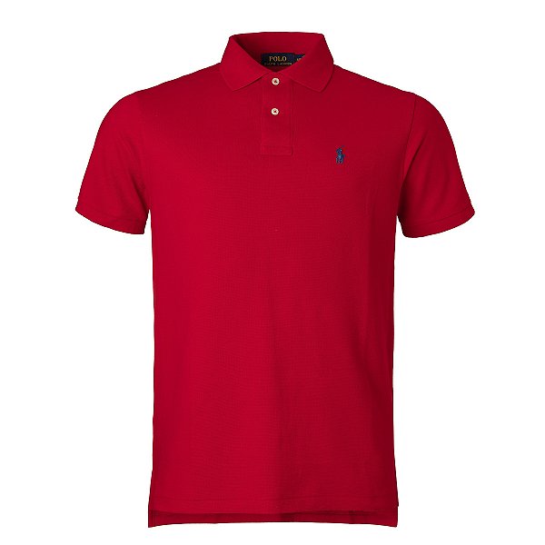Camisa Polo Ralph Lauren Custom Fit Cor Vermelha