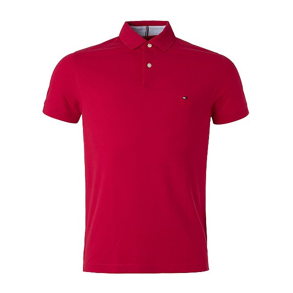 Polo Tommy Hilfiger Masculina Regular 1985 Cor Vermelha Sea