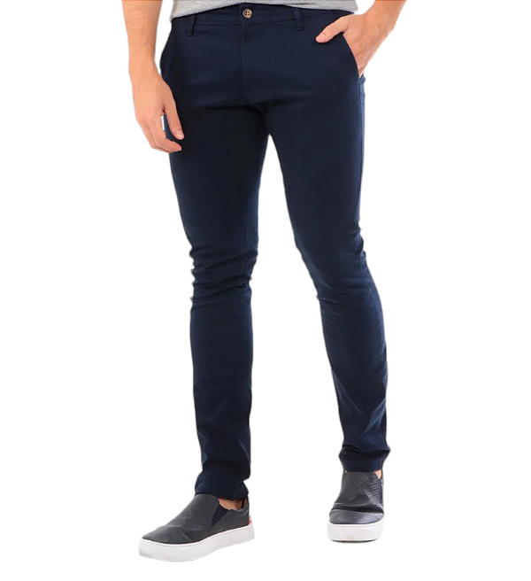 Calça Ralph Lauren Sarja Chino Stretch Slim Fit Cor Marinho