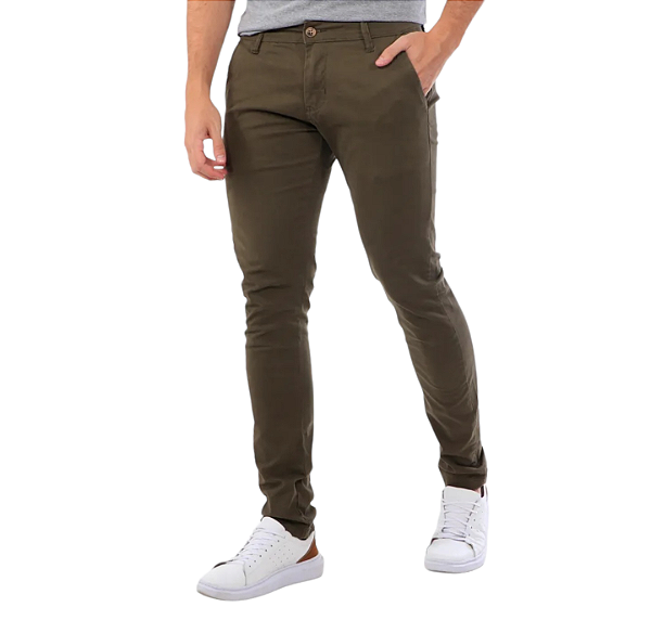 Calça Ralph Lauren Sarja Chino Stretch Slim Fit Cor Verde