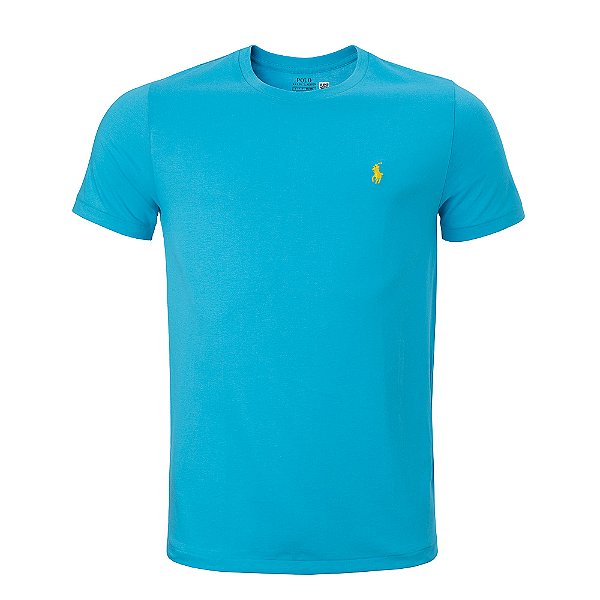 Camiseta Ralph Lauren Masculina Custom Fit Cor Azul Claro