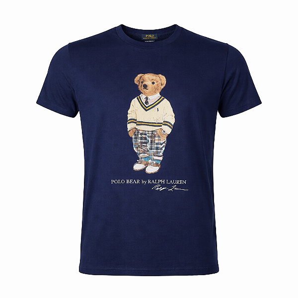 Camiseta Ralph Lauren Masculina Bear Custom Fit Cor Marinho