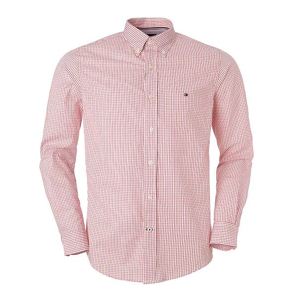 Camisa Tommy Hilfiger Masculina Regular Fit Xadrez Vermelha