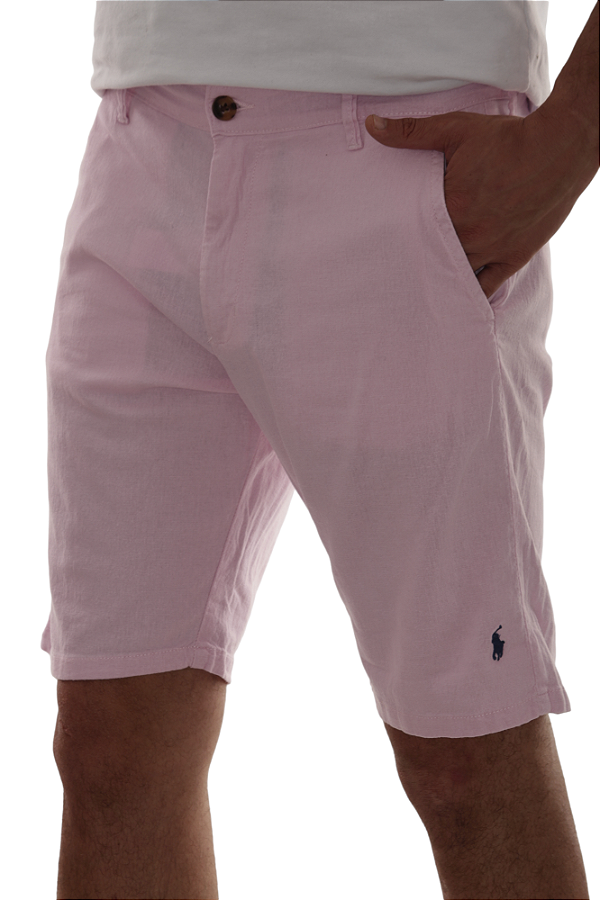 Bermuda Ralph Lauren Masculina Linho Cor Rosa