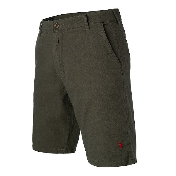 Bermuda Ralph Lauren Masculina Linho Cor Verde Oliva