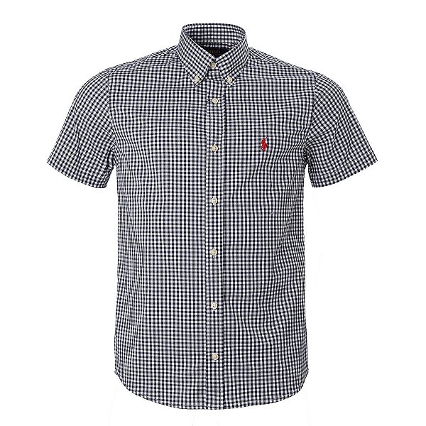 Camisa Ralph Lauren Masculina Custom Fit Quadriculada Preta