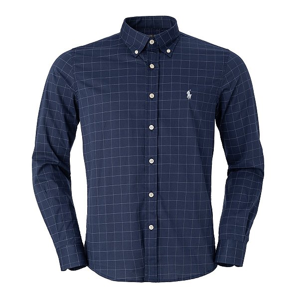 Camisa Ralph Lauren Masculina Xadrez Fontana Cor Marinho