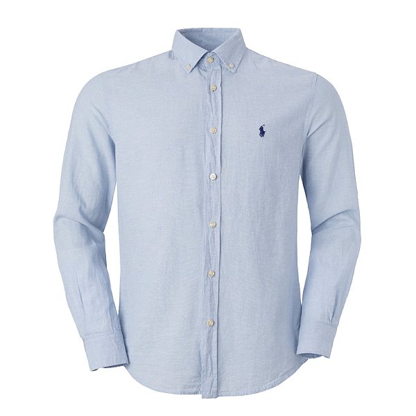 Camisa Ralph Lauren Masculina Linho Cor Azul