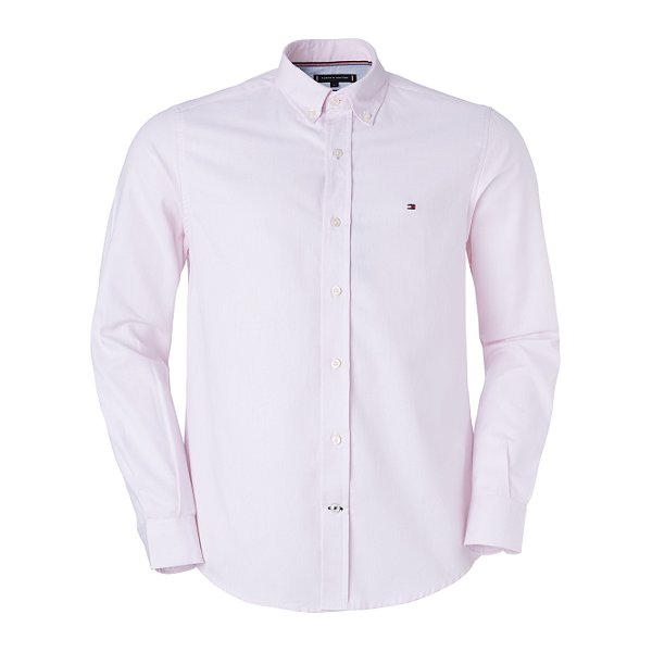 Camisa Tommy Hilfiger Masculina Oxford Regular Fit Cor Rosa