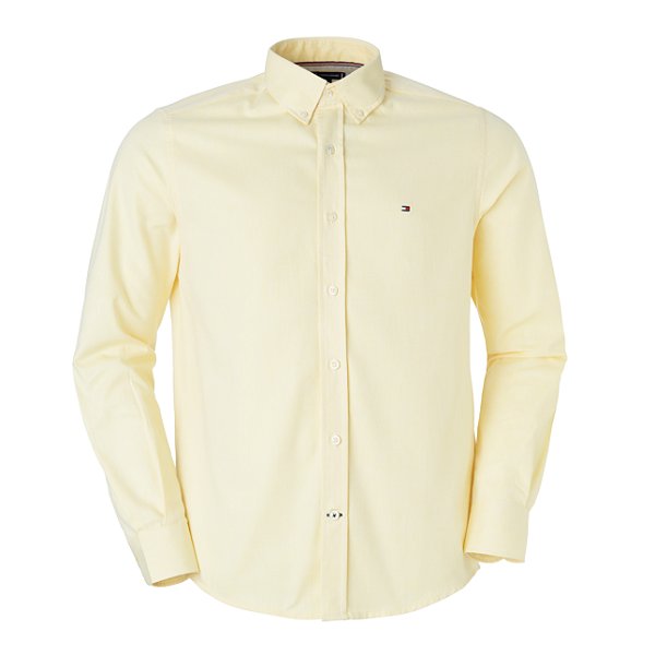 Camisa Tommy Hilfiger Masculina Oxford Regular Fit Cor Amarela