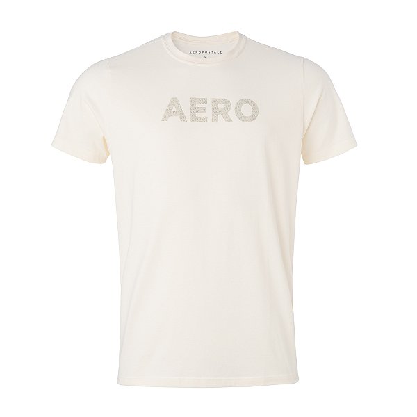 Camiseta Aeropostale Masculina Aero Cor Off White