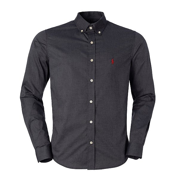 Camisa Ralph Lauren Masculina Genova Cor Cinza