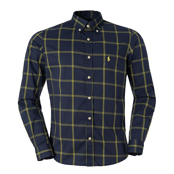 Camisa Ralph Lauren Masculina Xadrez Cor Marinho Verde