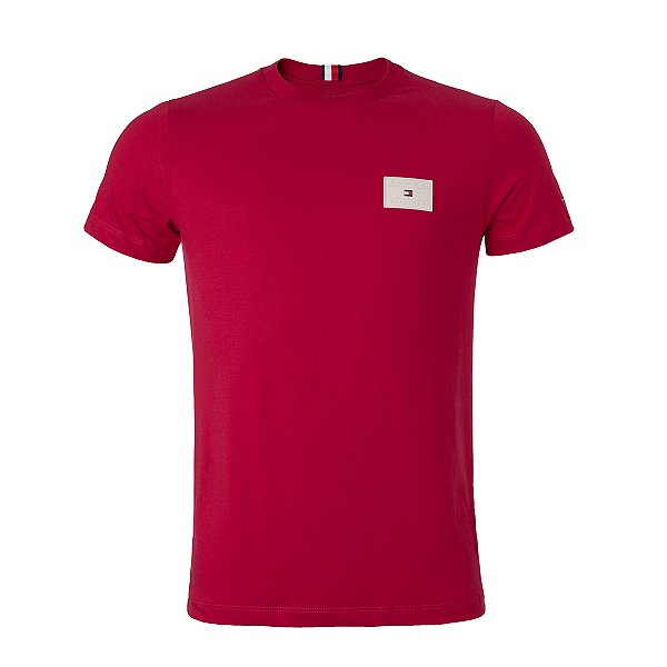 Camiseta Tommy Hilfiger Masculina Emblem Cor Vermelha