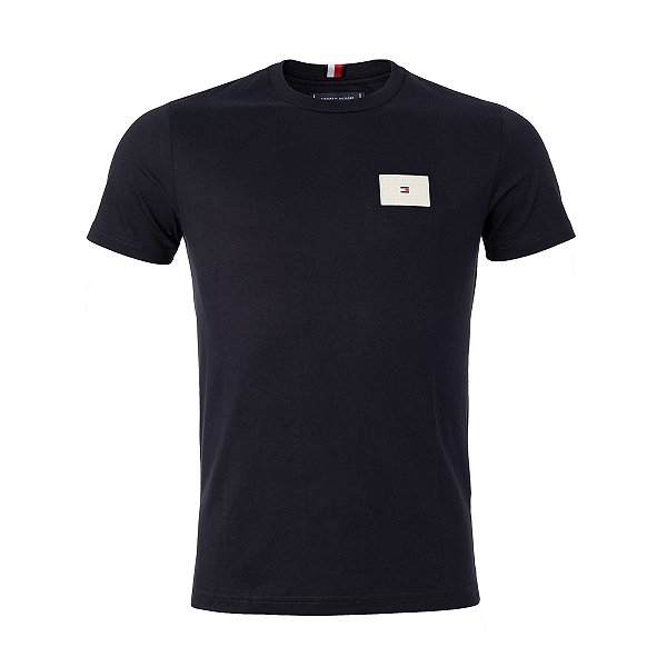 Camiseta Tommy Hilfiger Masculina Emblem Cor Preta