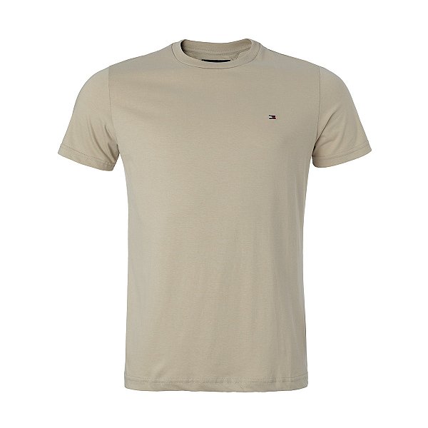Camiseta Tommy Hilfiger Basica Masculina Essential Cotton Cor Bege