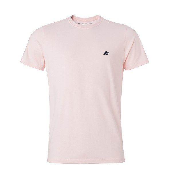 Camiseta Aeropostale Masculina Basica Cor Rosa Bebe