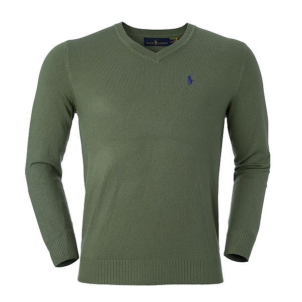 Sueter Ralph Lauren Masculino Gola V Cor Oliva