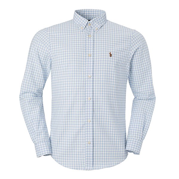 Camisa  Ralph Lauren Masculina Oxford Xadrez Cor Azul
