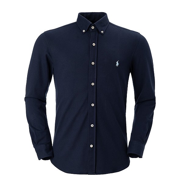 Camisa Ralph Lauren Masculina Featherweigth Cor Marinho