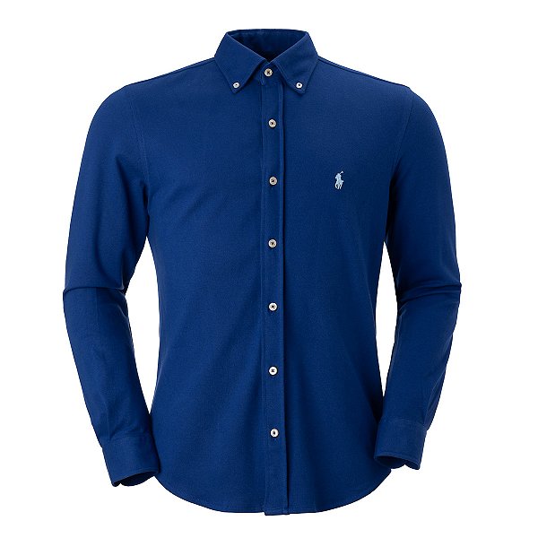 Camisa Ralph Lauren Masculina Featherweigth Cor Azul