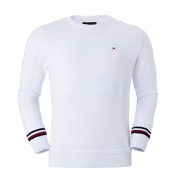 Sueter Tommy Hilfiger Masculino Cotton Blend Crew Cor Branca