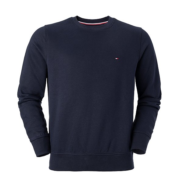 Moletom Tommy Hilfiger Masculino Logo Flag Azul Marinho