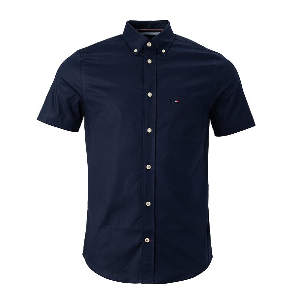 Camisa Tommy Hilfiger Manga Curta Bolso Cor Marinho