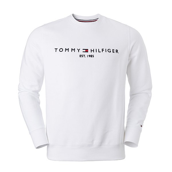 Moletom Tommy Hilfiger Masculino Fleece Logo Crewneck Branca