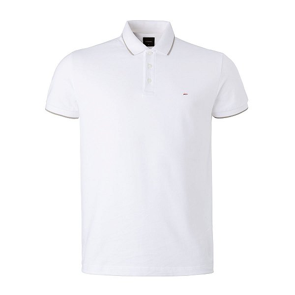 Polo Aramis Masculina Retilinea Piquet Cor Branco