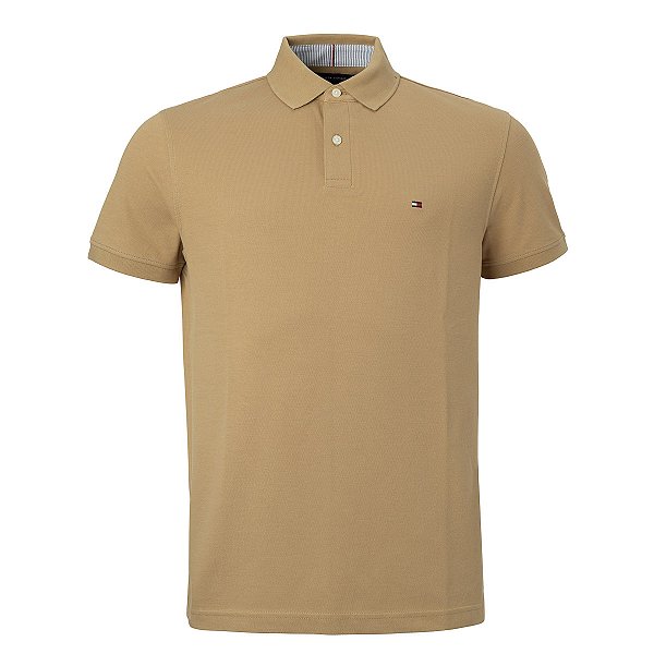 Polo Tommy Hilfiger Masculina Regular 1985 Cor Caqui
