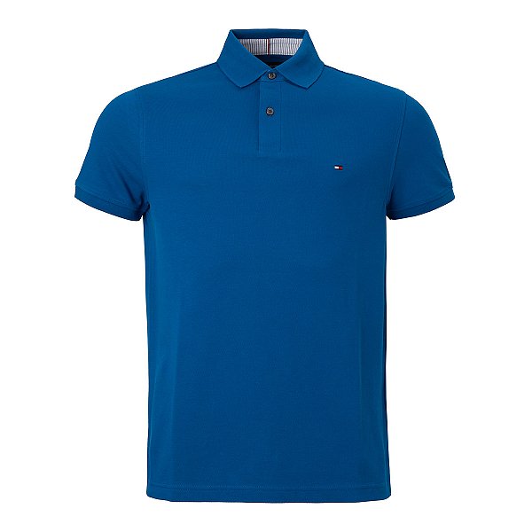 Polo Tommy Hilfiger Masculina Regular 1985 Cor Azul