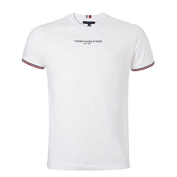 Camiseta Tommy Hilfiger Masculina Global Cuff Cor Branca