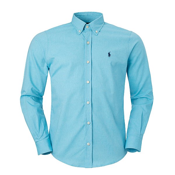 Camisa Ralph Lauren Masculina Oxford Cor Azul Pantene