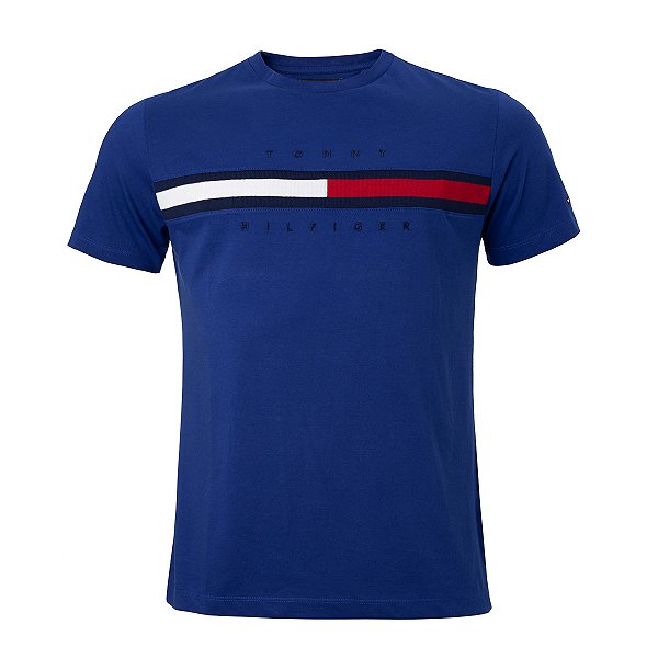 Camiseta Tommy Hilfiger Masculina Cotton Cor Azul