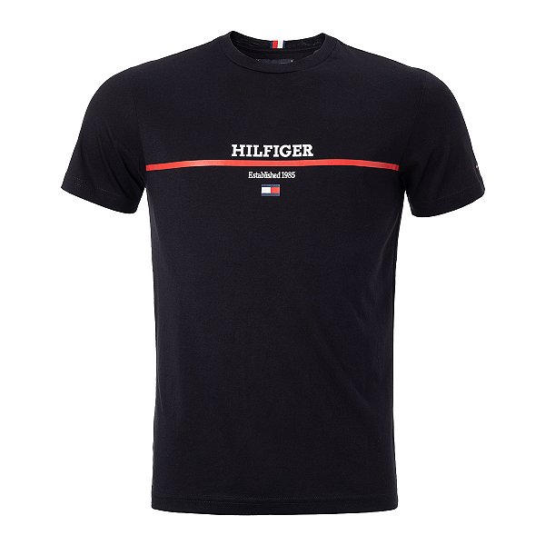 Camiseta Tommy Hilfiger Masculina Chest Tee Cor Preta