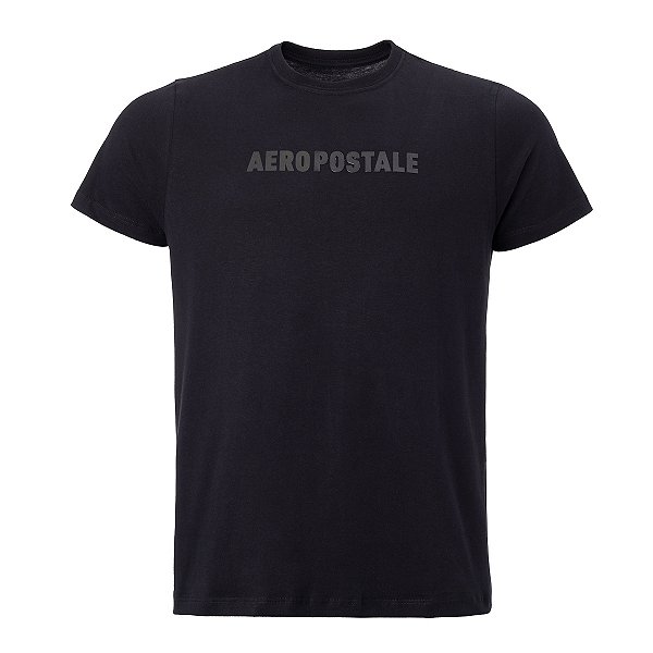 Camiseta Aeropostale Masculina Emborrachada Platinum Cor Preta