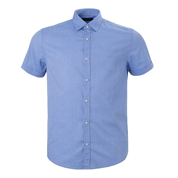Camisa Aramis Masculina Manga Curta Fio a Fio Cor Azul