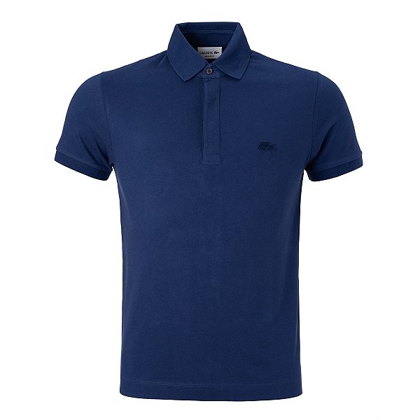 Polo Lacoste Masculina Paris em Algodão Piquet Cor Marinho