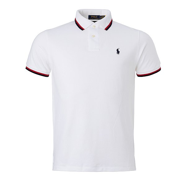 Polo Ralph Lauren Masculina Retilinea Slim Fit Cor Branca