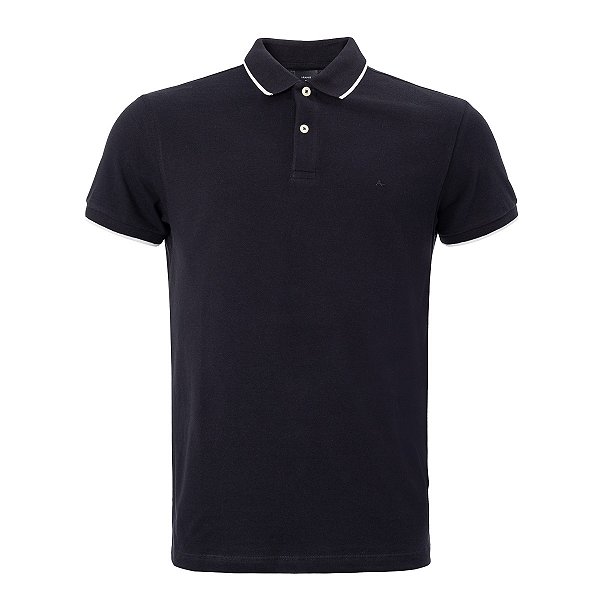 Polo Aramis Masculina Ritilinea Piquet Cor Preta