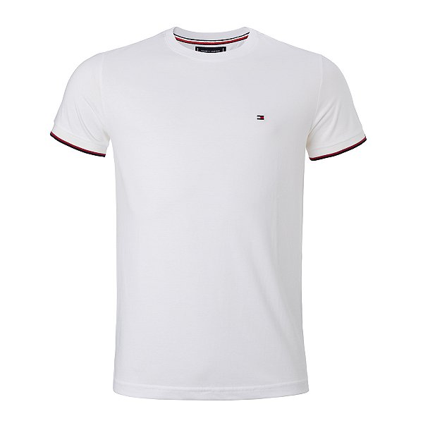Camiseta Tommy Hilfiger Masculina Retilinea Cotton Cor Branca