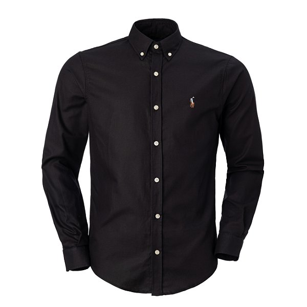 Camisa Ralph Lauren Masculina Oxford Ponei Colorido Cor Preto